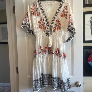 Sundance Sailing Scene Embroidered Gauzy Dress